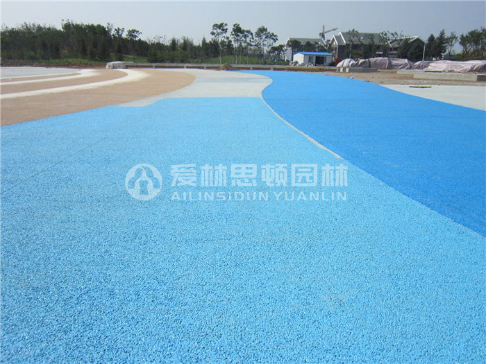 彩色透水地坪蓝色